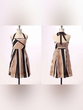 Anthropologie Moulinette Soeurs "Edges // Angles" Striped Halter Dress